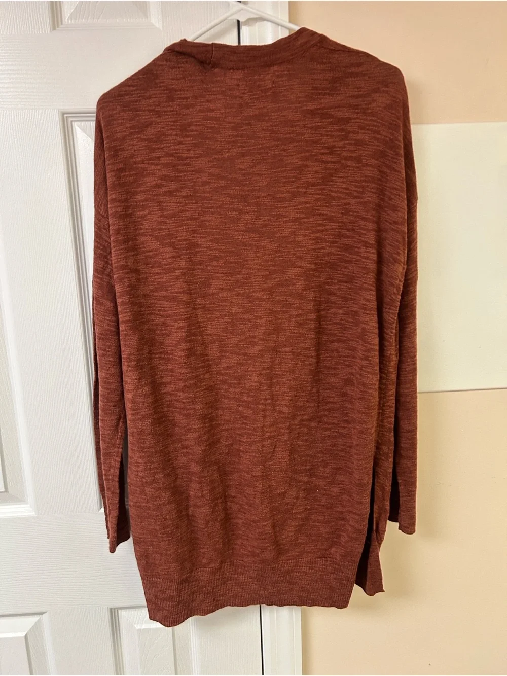 NWT Sonoma Goods for Life marled rust orange open-front cardigan sweater